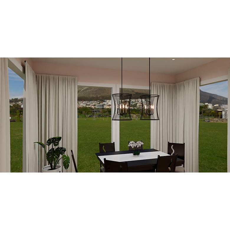 Image 6 Leiland 4-Light Matte Black Pendant more views