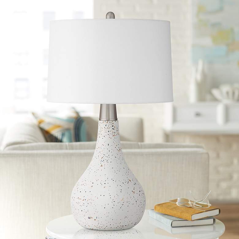 Image 1 Leilani White Terrazzo Vase Table Lamp