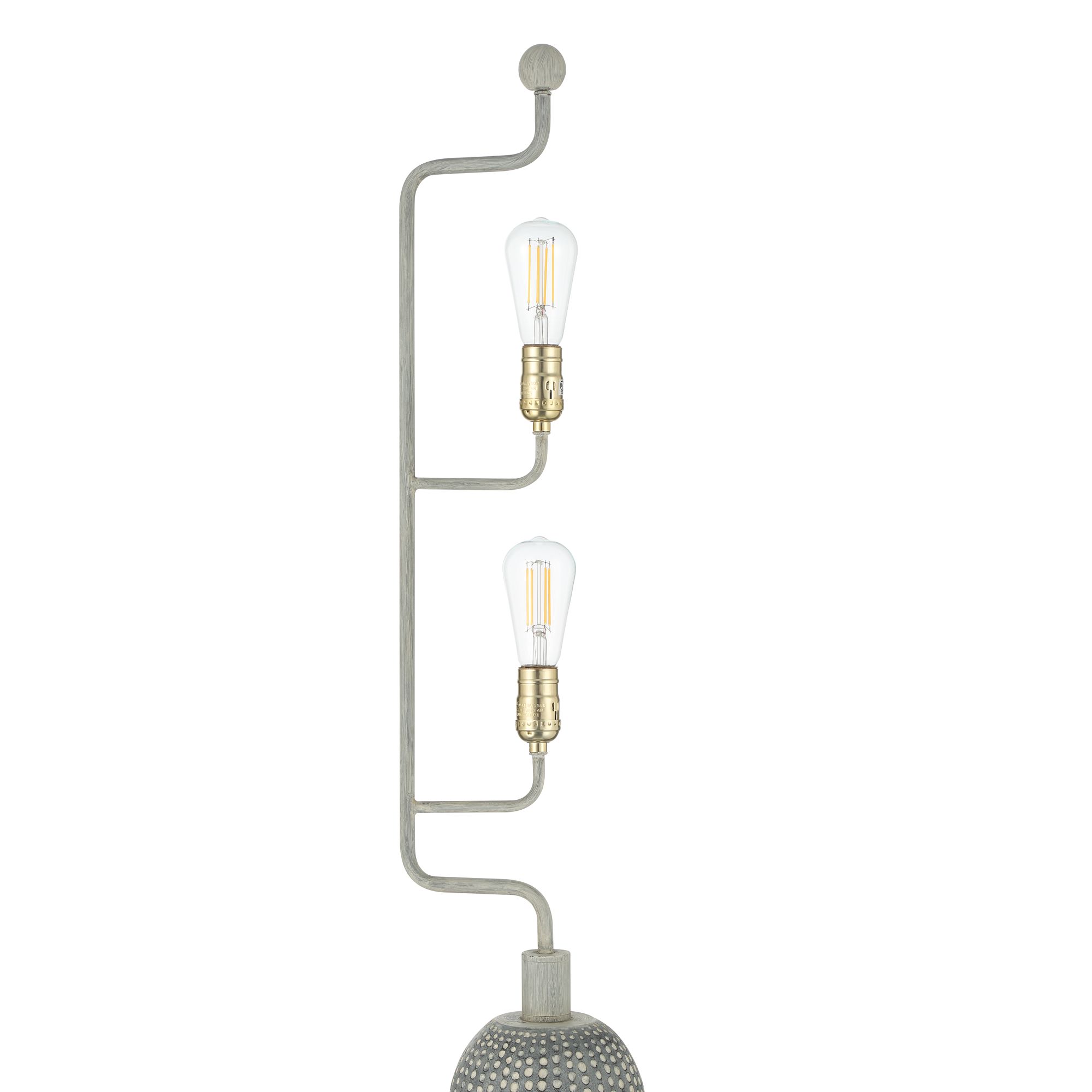 Image 5 Leisa 65 1/2" High Hammered Gray 2-Light Modern Floor Lamp more views