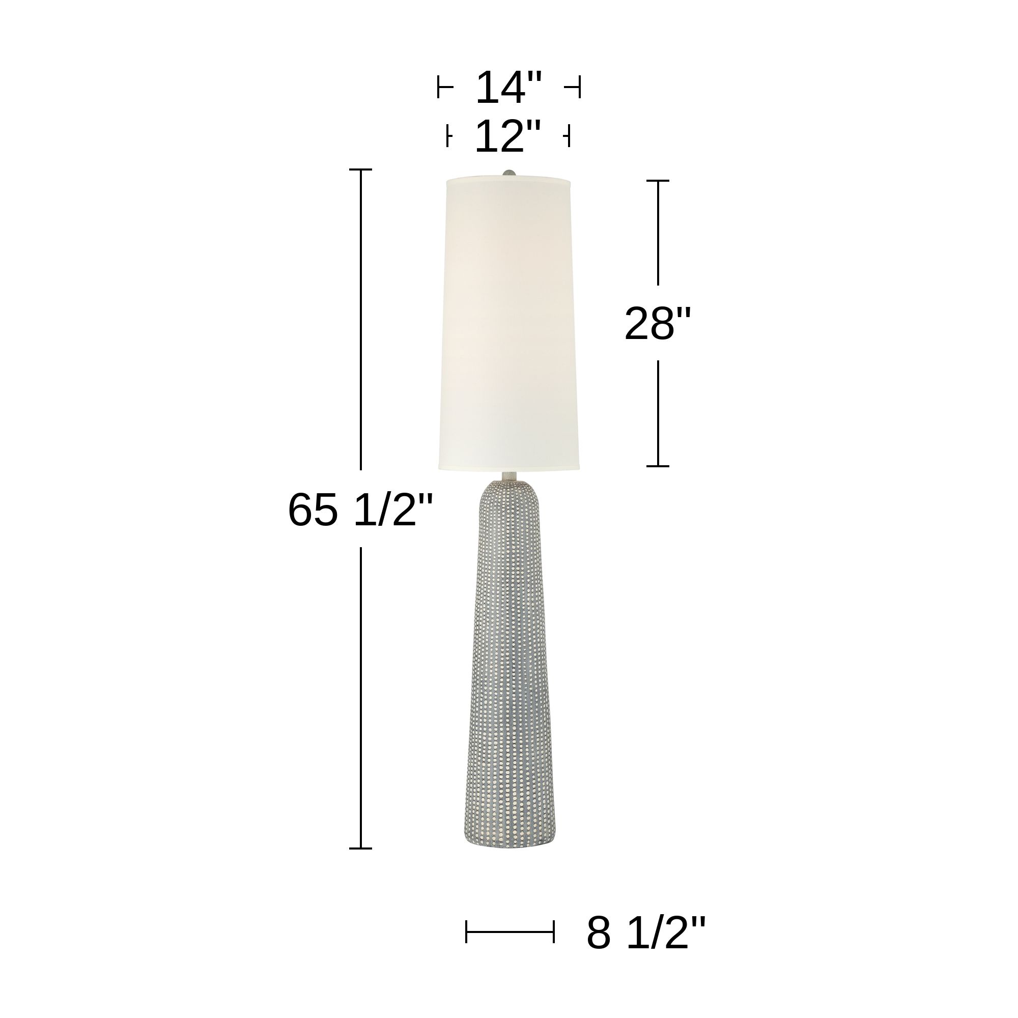 Leisa 65 1/2" High Hammered Gray 2-Light Modern Floor Lamp