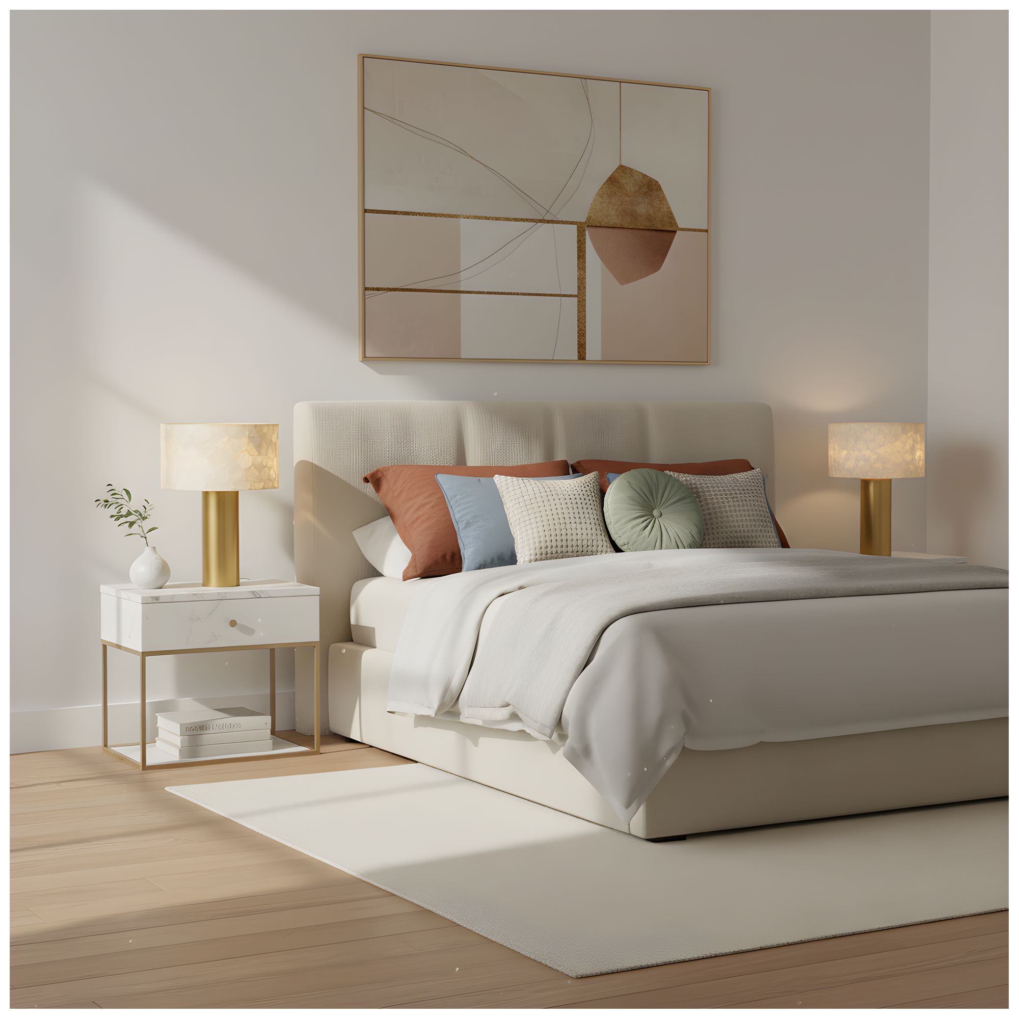 Leland 1-Light Brushed Gold Table Lamp