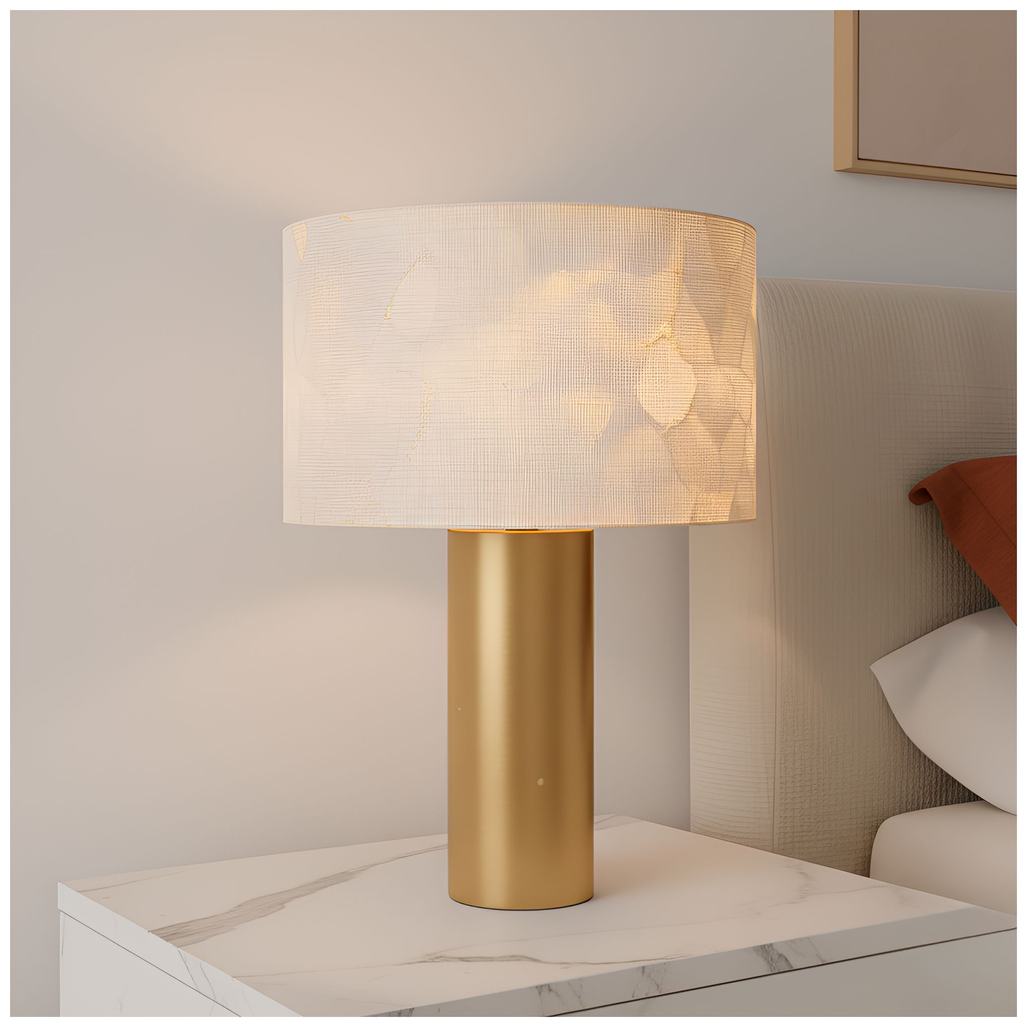 Leland 1-Light Brushed Gold Table Lamp