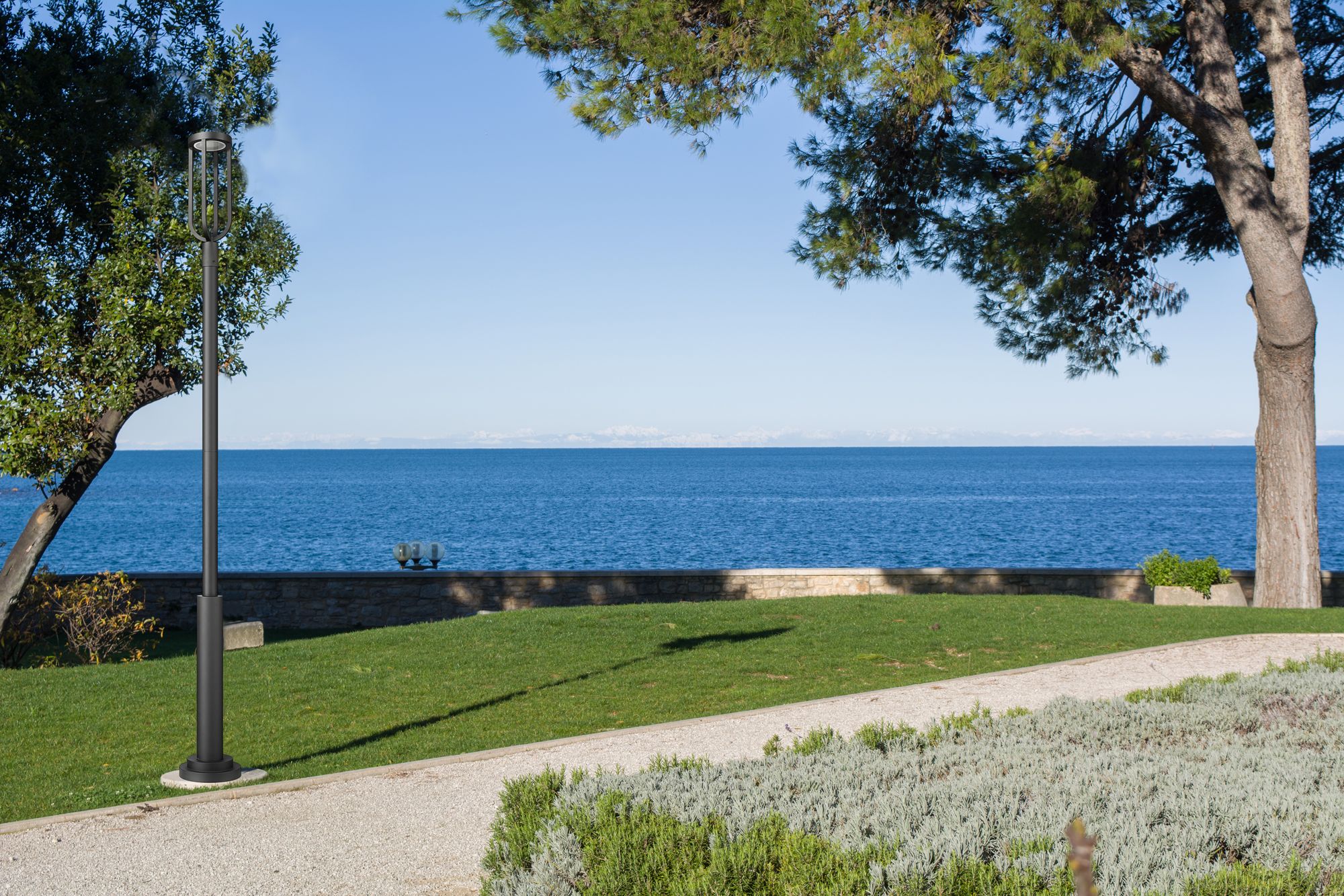 Image 4 Leland 118 1/4"H Sand Black LED Outdoor Post Light with Base more views