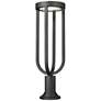 1_Leland 28 1/4"H Black LED Outdoor Pier Light w/ Round Base