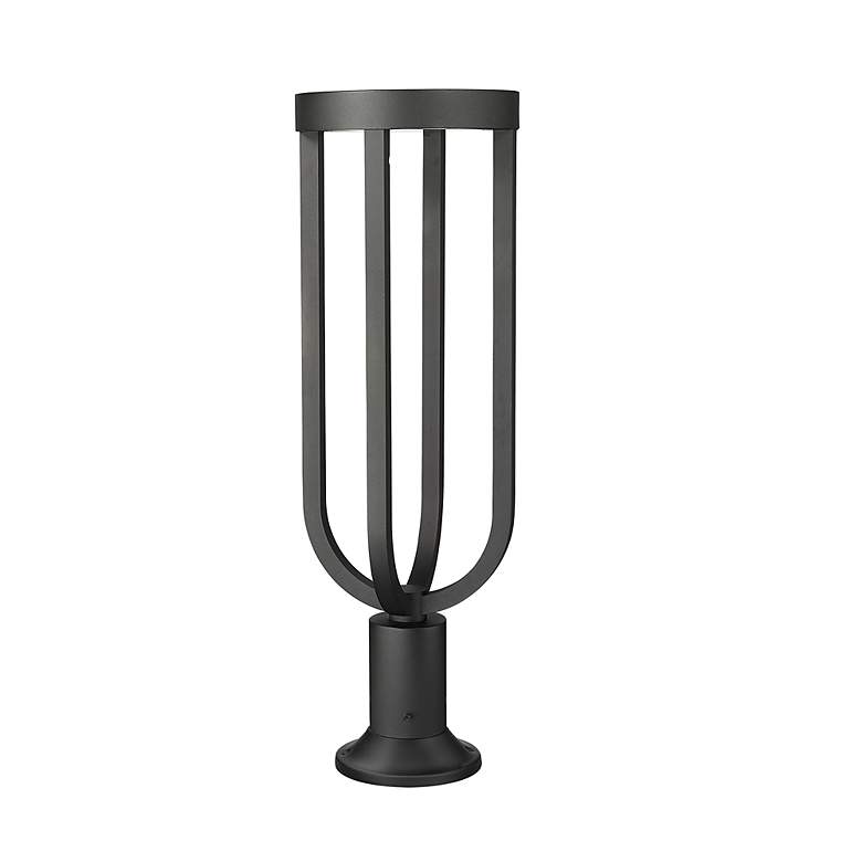 Image 5 Leland 28 1/4"H Black LED Outdoor Pier Light w/ Round Base more views