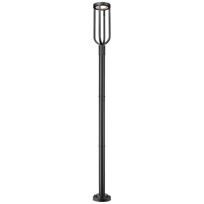Image 1 Leland 97 1/4"H Sand Black LED Outdoor Post Light with Base