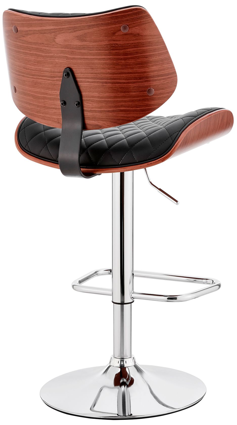 Image 4 Leland Adjustable Barstool in Chrome Finish with Black Faux Leather more views