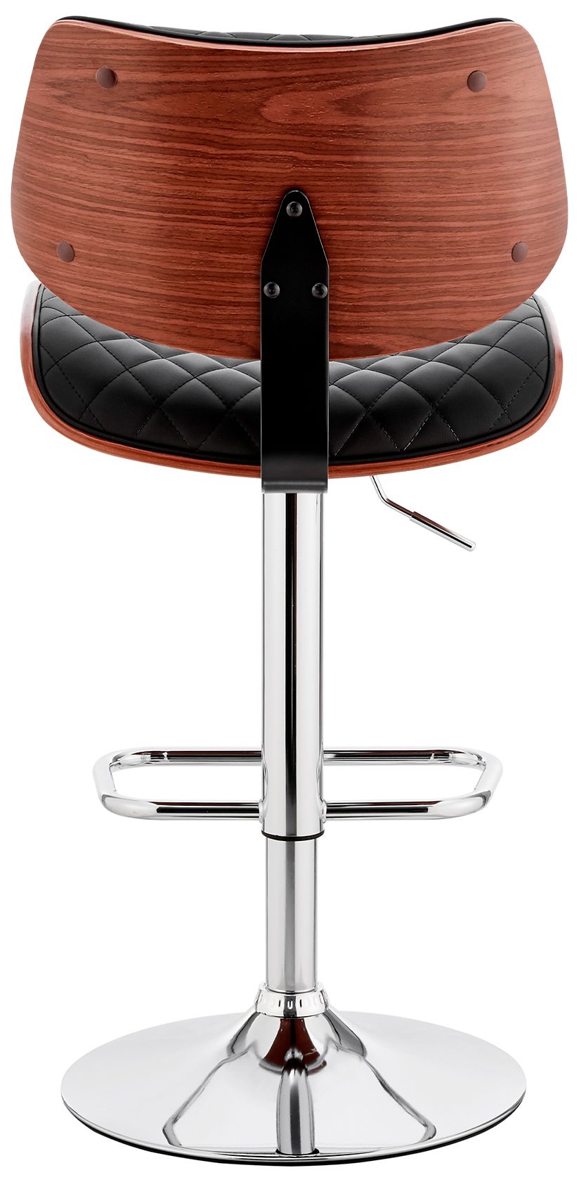 Image 5 Leland Adjustable Barstool in Chrome Finish with Black Faux Leather more views