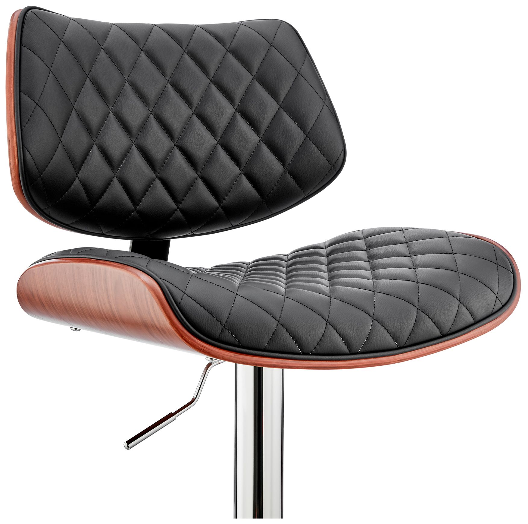 Image 6 Leland Adjustable Barstool in Chrome Finish with Black Faux Leather more views