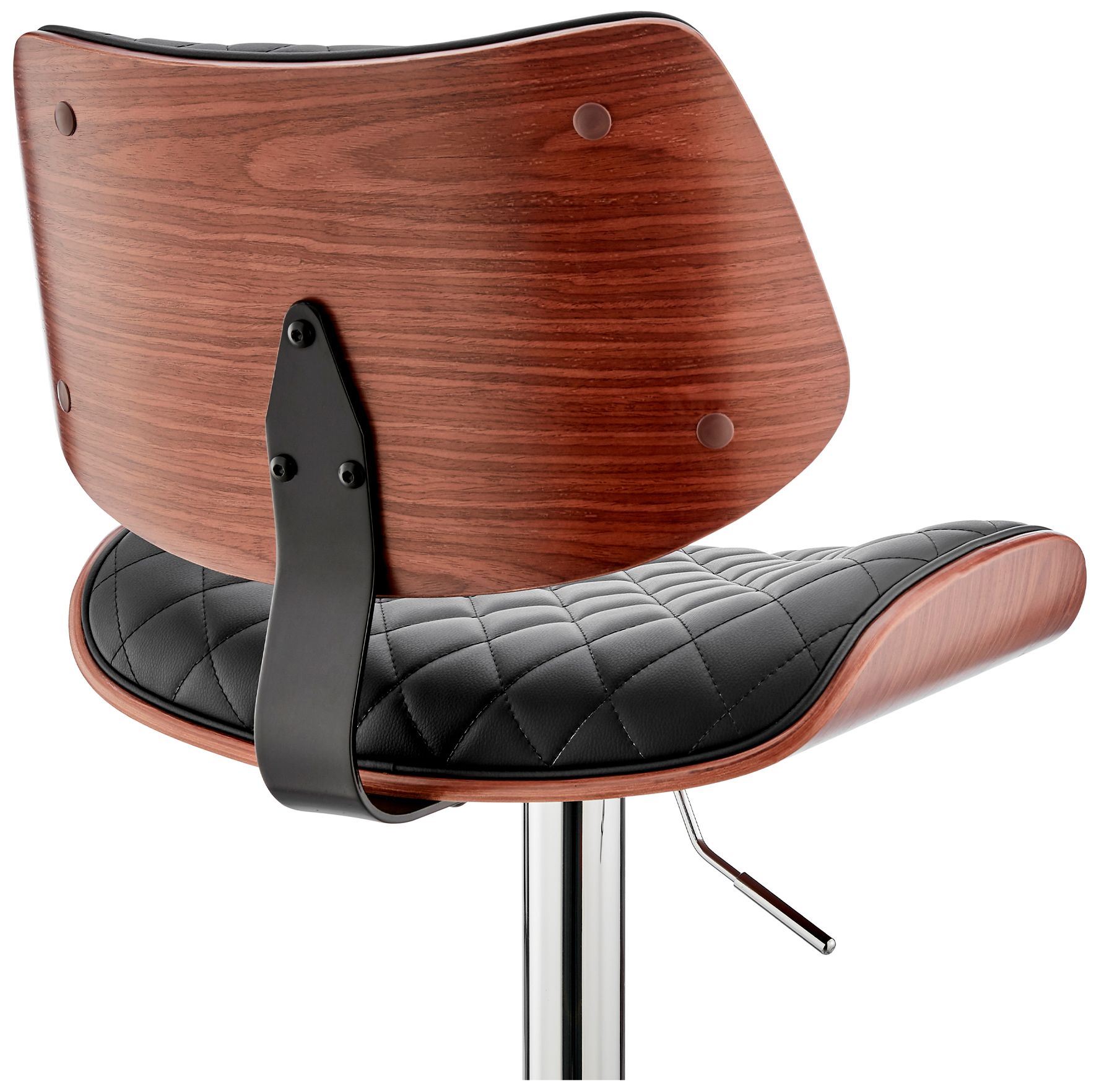 Image 7 Leland Adjustable Barstool in Chrome Finish with Black Faux Leather more views