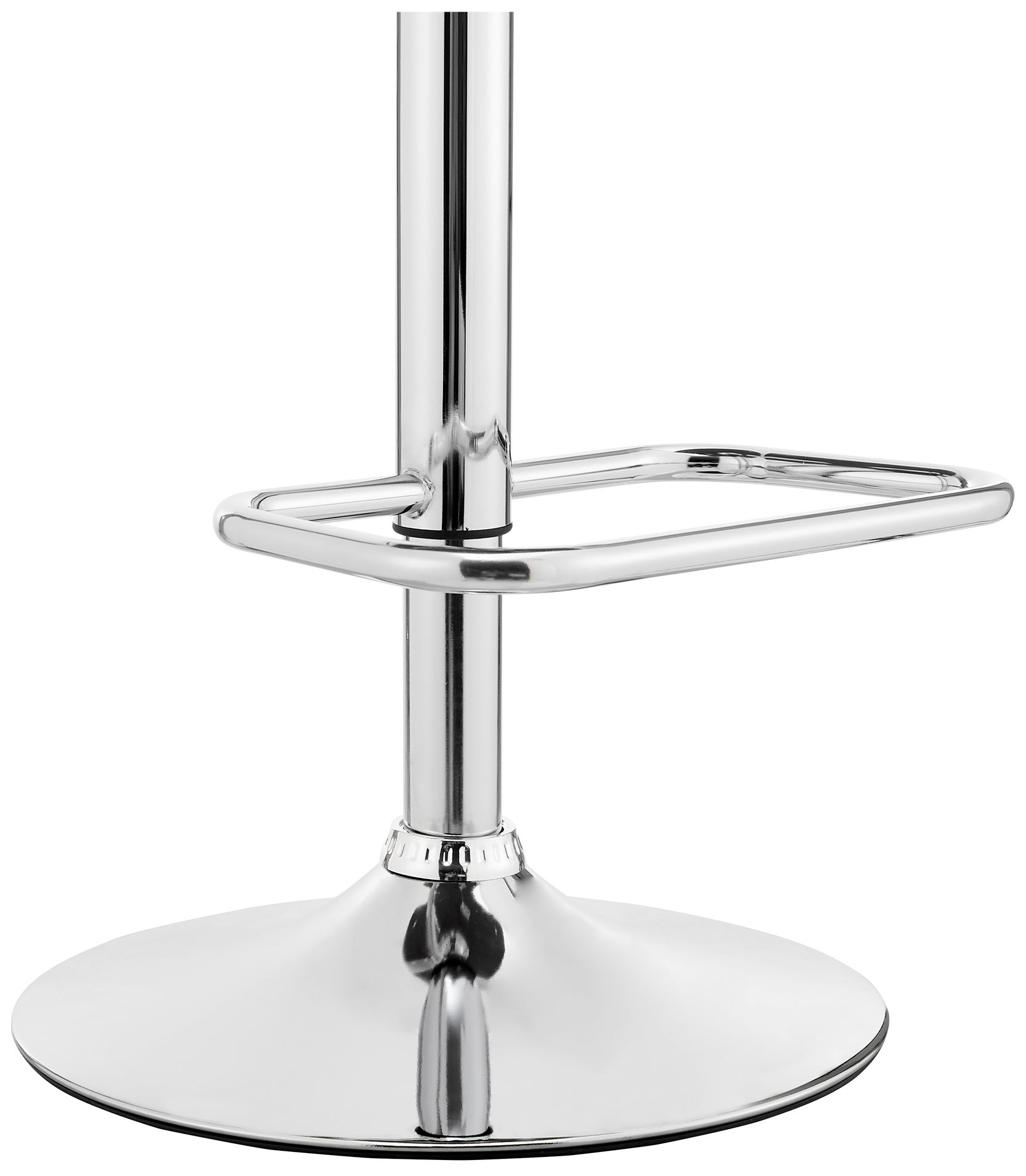 Leland Adjustable Barstool in Chrome Finish with Black Faux Leather