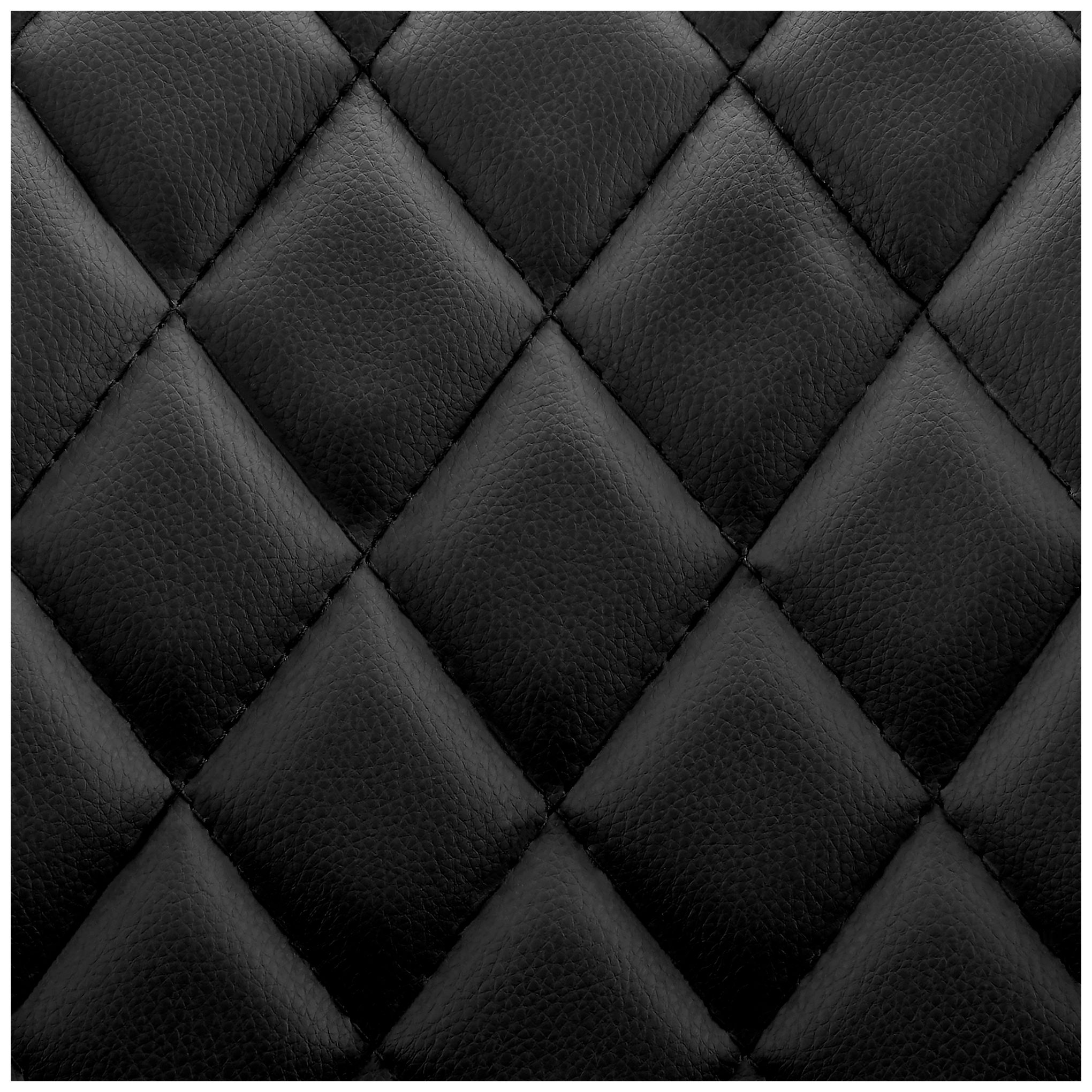 Leland Adjustable Barstool in Chrome Finish with Black Faux Leather