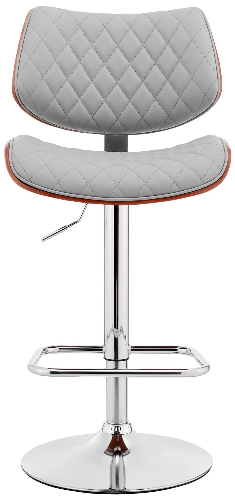 Image 2 Leland Adjustable Barstool in Chrome Finish with Gray Faux Leather more views