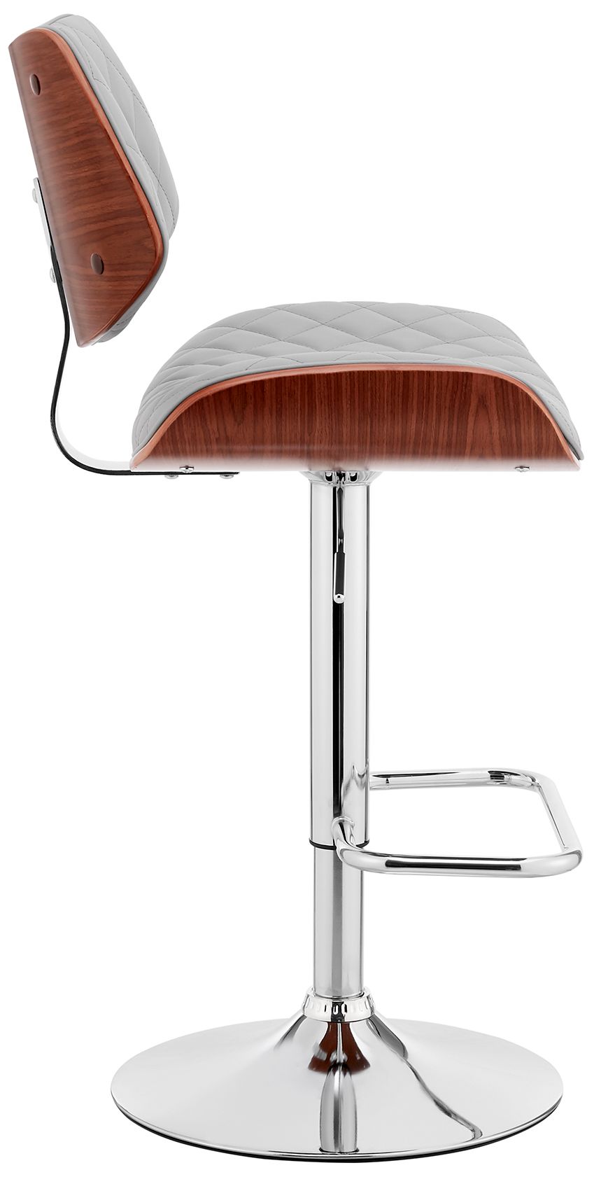 Image 3 Leland Adjustable Barstool in Chrome Finish with Gray Faux Leather more views