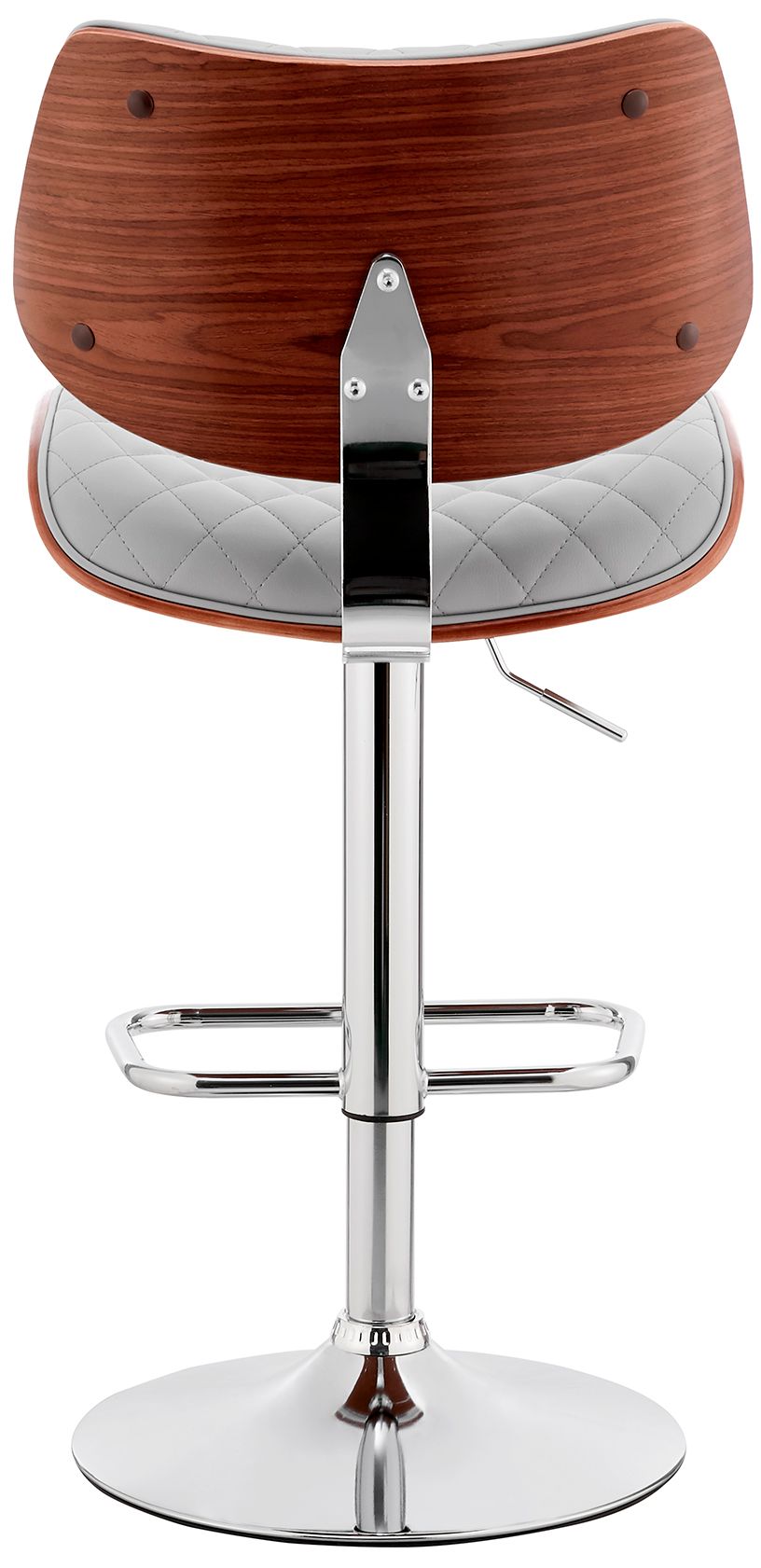 Image 5 Leland Adjustable Barstool in Chrome Finish with Gray Faux Leather more views