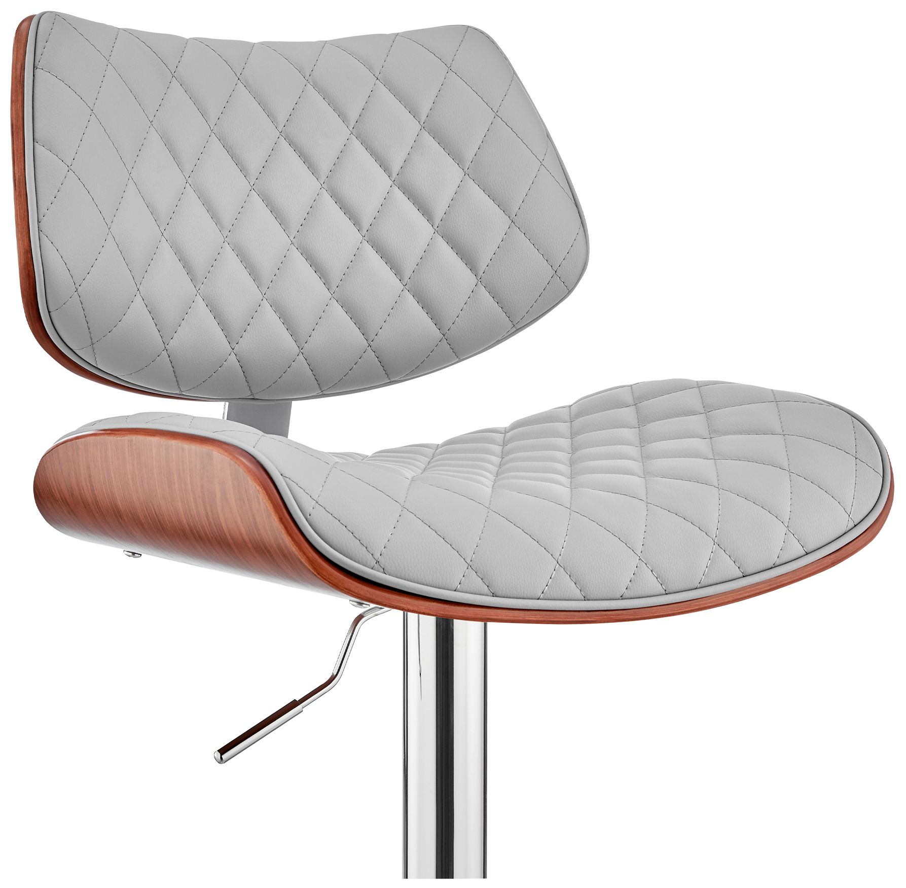 Image 6 Leland Adjustable Barstool in Chrome Finish with Gray Faux Leather more views