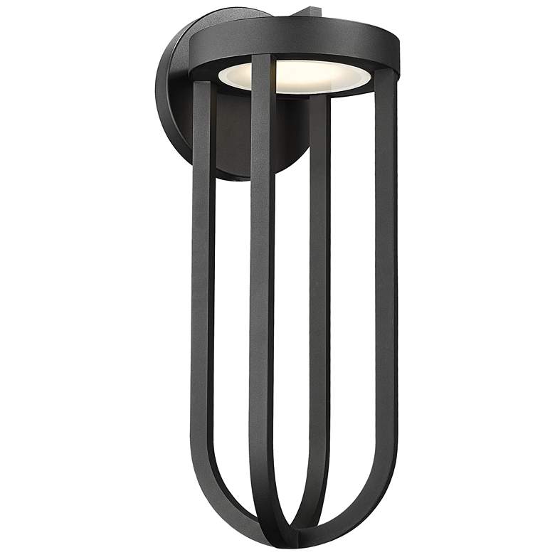 Image 1 Leland by Z-Lite Sand Black 1 Light Outdoor Wall Light
