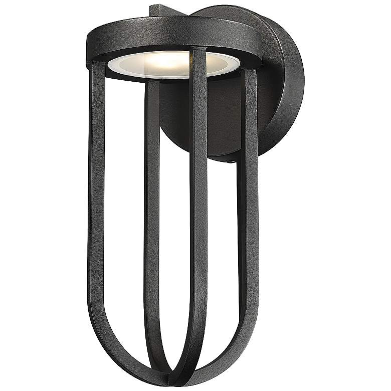 Image 1 Leland by Z-Lite Sand Black 1 Light Outdoor Wall Light