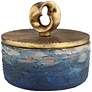 Lemire Matte Blue Round Box with Gold Leaf