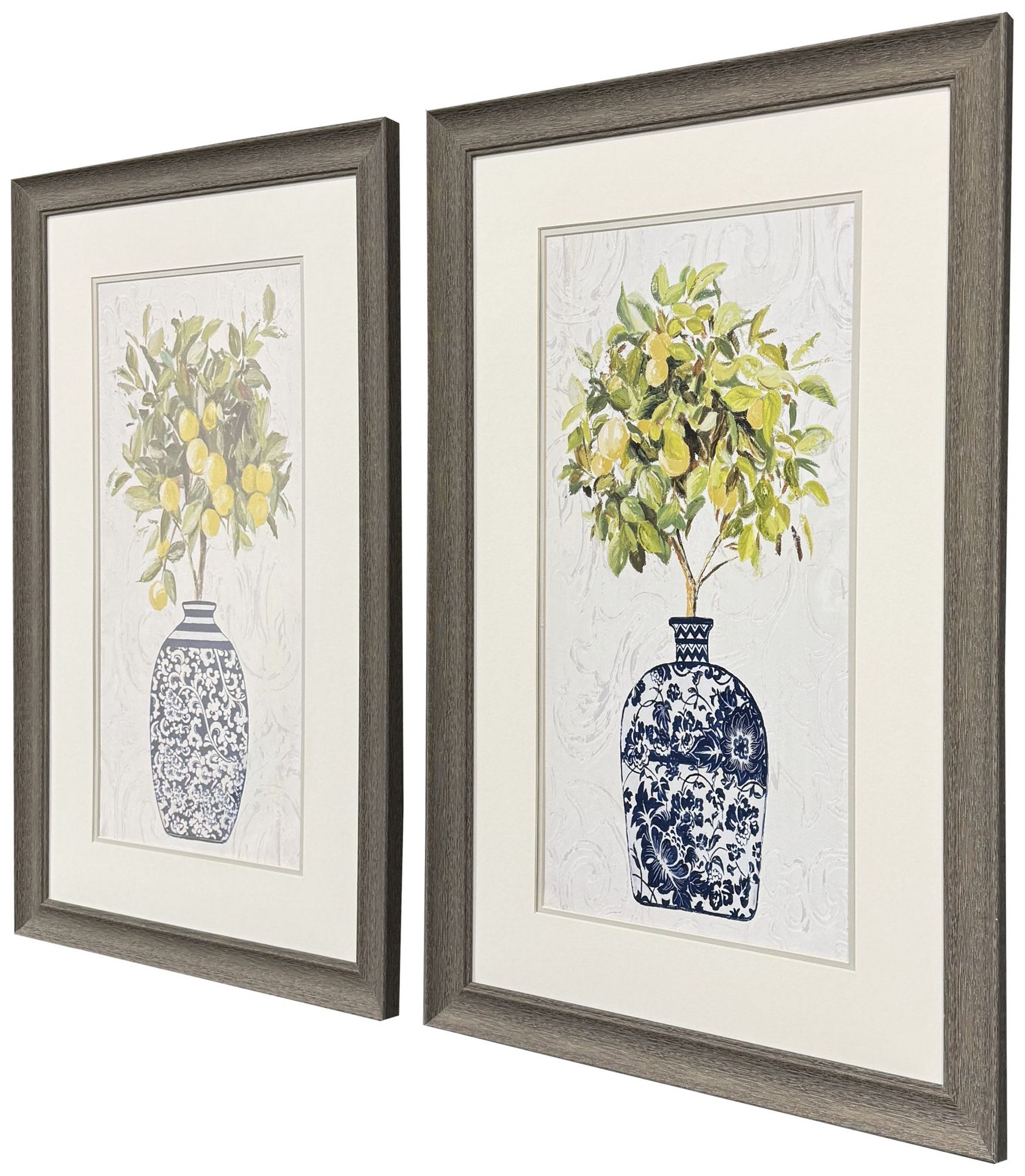Image 2 Lemon Tree Pot 21"W x 33"H Modern Framed Art Set of 2 more views