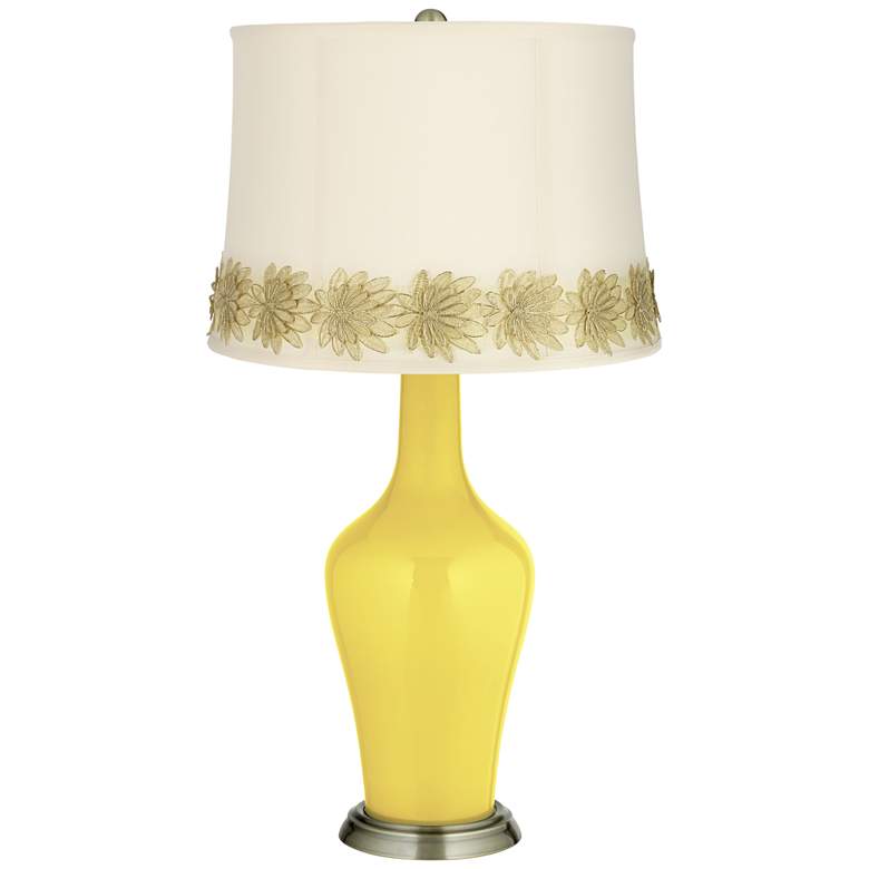 Image 1 Lemon Twist Anya Table Lamp with Flower Applique Trim