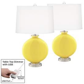Image1 of Lemon Twist Carrie Table Lamp Set of 2 with Dimmers