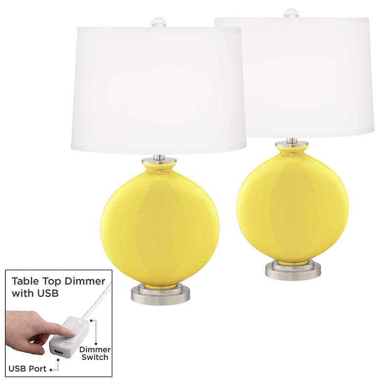 Image 1 Lemon Twist Carrie Table Lamp Set of 2 with Dimmers