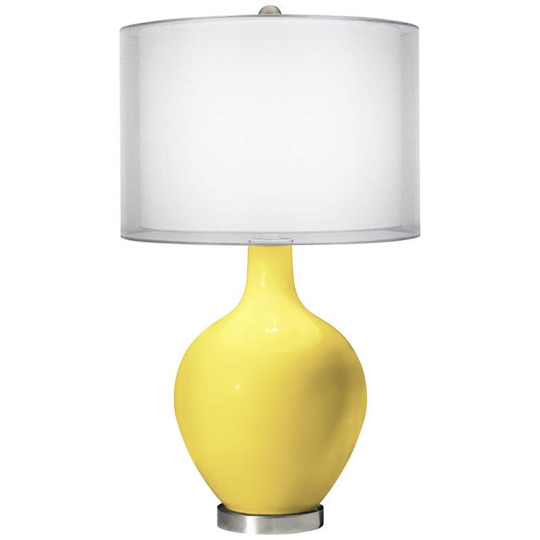 Image 1 Lemon Twist Double Sheer Silver Shade Ovo Table Lamp