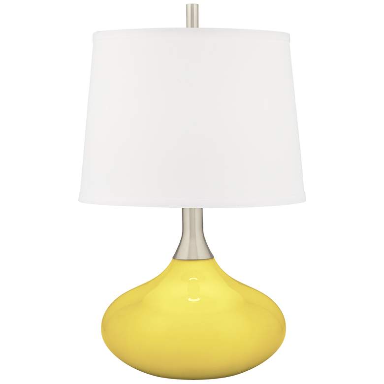Image 2 Lemon Twist Felix Modern Yellow Table Lamp with Table Top Dimmer