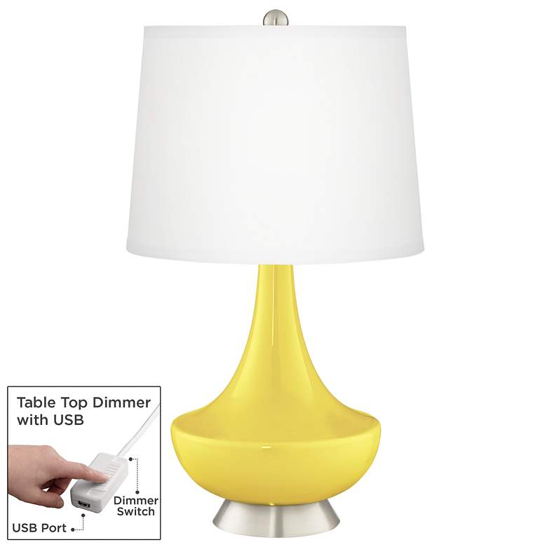 Image 1 Lemon Twist Gillan Glass Table Lamp with Dimmer