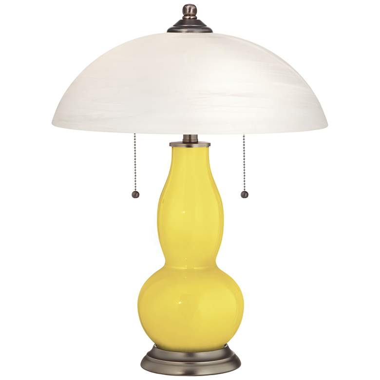 Image 1 Lemon Twist Gourd-Shaped Table Lamp with Alabaster Shade