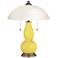 Lemon Twist Gourd-Shaped Table Lamp with Alabaster Shade