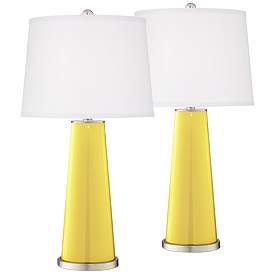 Image2 of Lemon Twist Leo Table Lamp Set of 2 with Dimmers