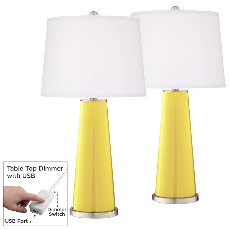 Image 1 Lemon Twist Leo Table Lamp Set of 2 with Dimmers