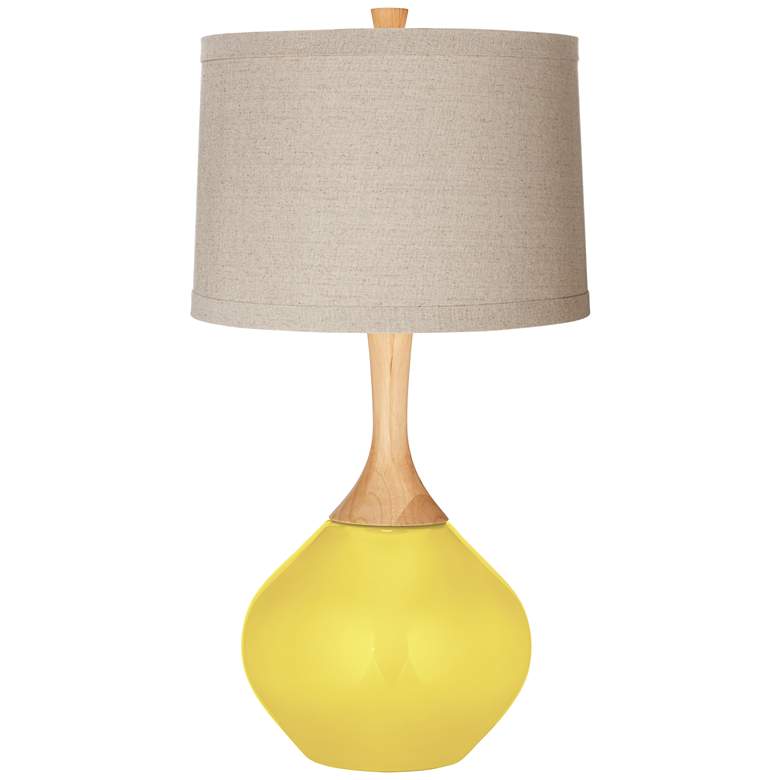 Image 1 Lemon Twist Natural Linen Drum Shade Wexler Table Lamp