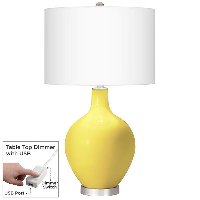 Image 1 Lemon Twist Ovo Table Lamp With Dimmer