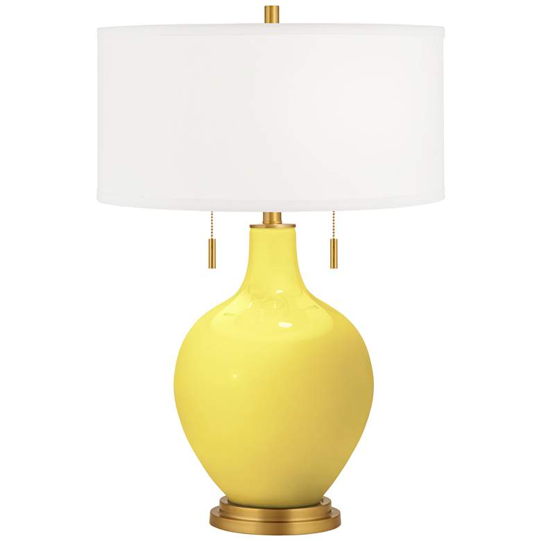 Lemon Twist Toby Brass Accents Table Lamp with Dimmer