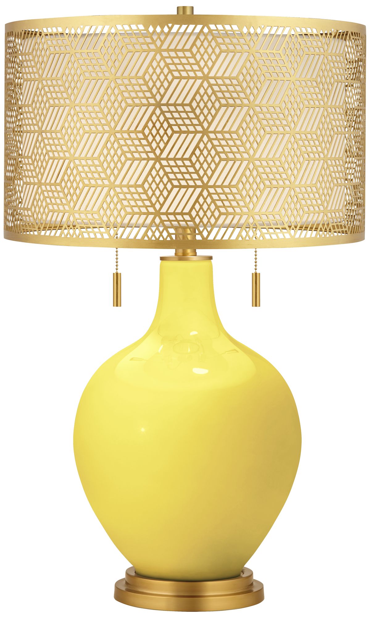 Image Lemon Twist Toby Brass Metal Shade Table Lamp
