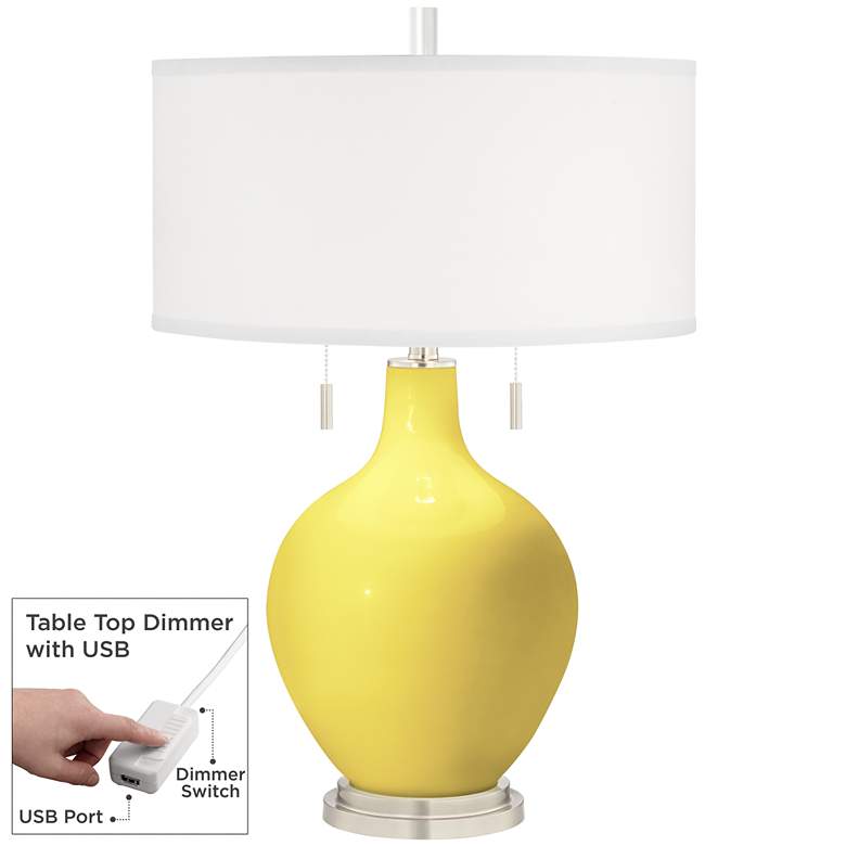 Image 1 Lemon Twist Toby Table Lamp with Dimmer