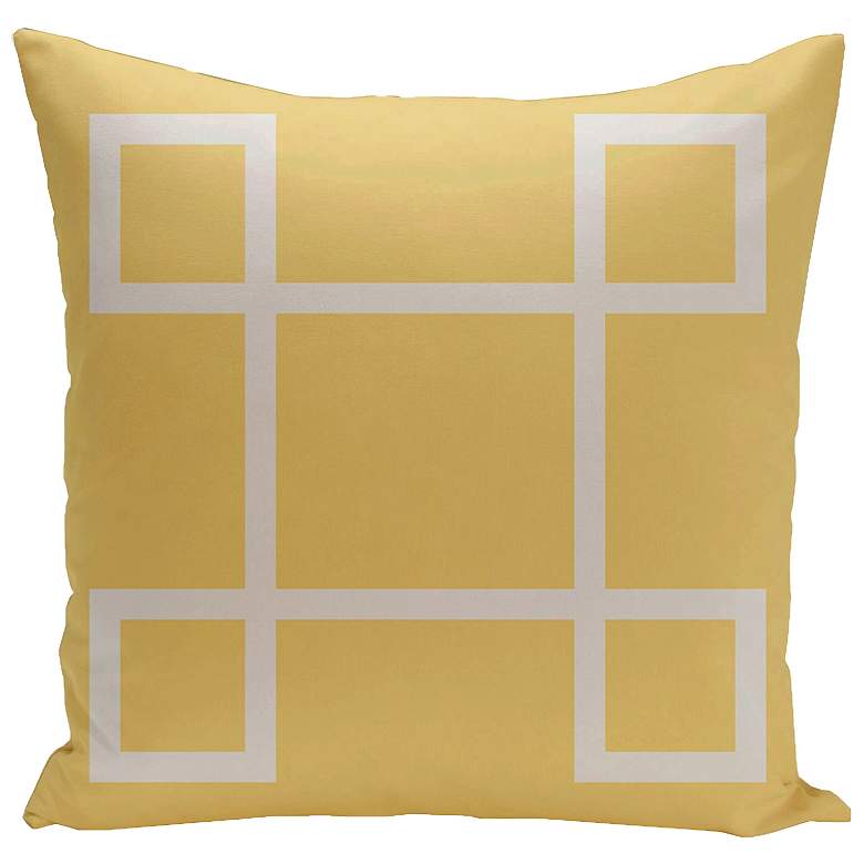 Image 1 Lemon Yellow Intersect 20 inch Square Outdoor Pillow