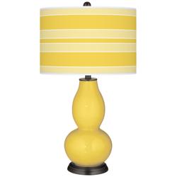 Lemon Zest Bold Stripe Double Gourd Table Lamp