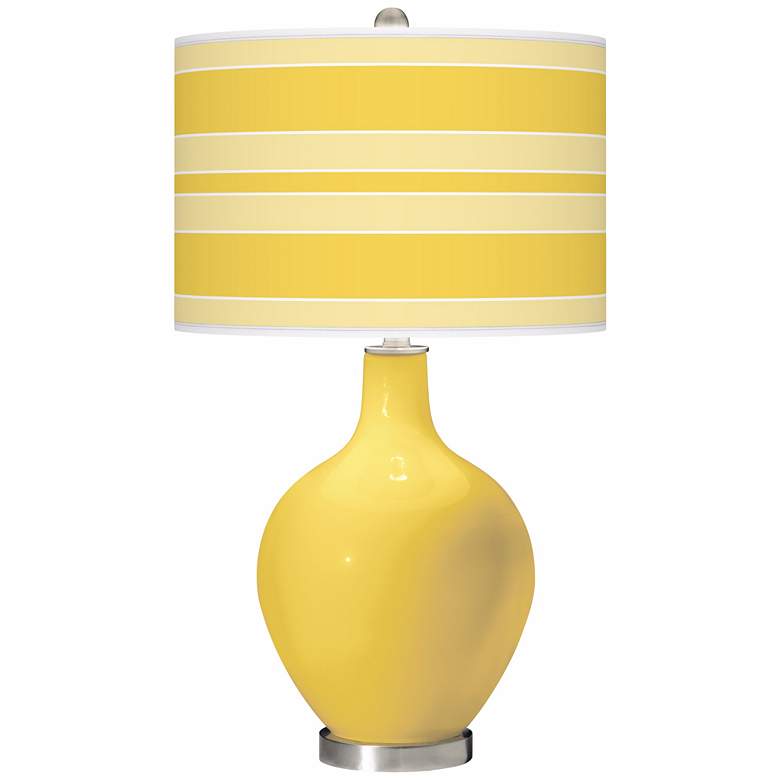 Image 1 Lemon Zest Bold Stripe Ovo Table Lamp