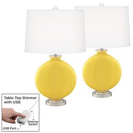 Image1 of Lemon Zest Carrie Table Lamp Set of 2 with Dimmers
