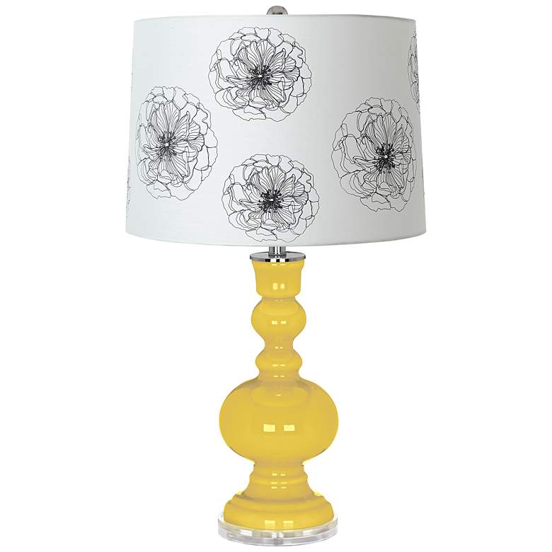 Image 1 Lemon Zest Flower Graphic Shade Apothecary Table Lamp