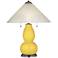 Lemon Zest Fulton Table Lamp with Fluted Glass Shade