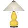 Lemon Zest Fulton Table Lamp with Fluted Glass Shade