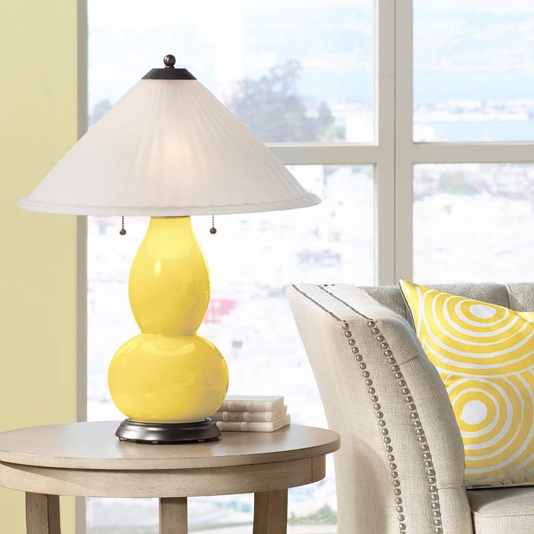 Image 1 Lemon Zest Fulton Table Lamp with Fluted Glass Shade