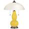 Lemon Zest Gourd-Shaped Table Lamp with Alabaster Shade