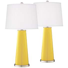Image2 of Lemon Zest Leo Table Lamp Set of 2 with Dimmers