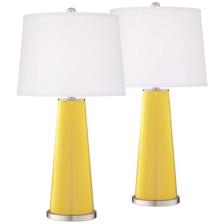 Image 2 Lemon Zest Leo Table Lamp Set of 2 with Dimmers